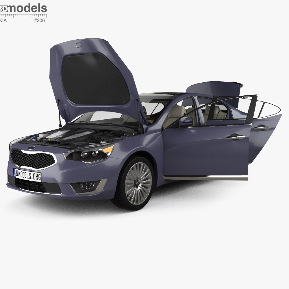 Kia Cadenza con interni e motore 2014 Modello 3D