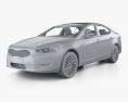 Kia Cadenza з детальним інтер'єром та двигуном 2014 3D модель clay render