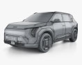 Kia EV3 2024 3D 모델  wire render