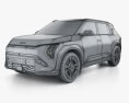 Kia EV3 GT-Line 2024 3D модель wire render