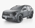 Kia Sportage X-Line 2022 3D模型 wire render