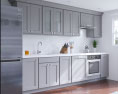 Tradition Gray Kitchen Design Medium 3d model