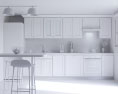 Tradition Gray Kitchen Design Medium 3D 모델 