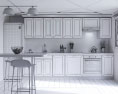 Tradition Gray Kitchen Design Medium 3D 모델 