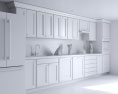 Tradition Gray Kitchen Design Big 3D 모델 
