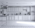 Tradition Gray Kitchen Design Big 3d model