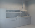 Loft Apartment Industrial Green Kitchen Design Medium 3D-Modell