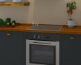Loft Apartment Industrial Green Kitchen Design Medium Modèle 3d