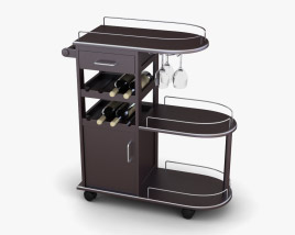 Entertainment Wine Cart - Winsome Trading 3D模型