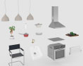Loft Apartment Industrial Green Kitchen Design Big 3D模型