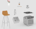 Willoughby Modern Kitchen Design Small Modello 3D