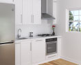 Transitional White Kitchen Desing Small 3D-Modell