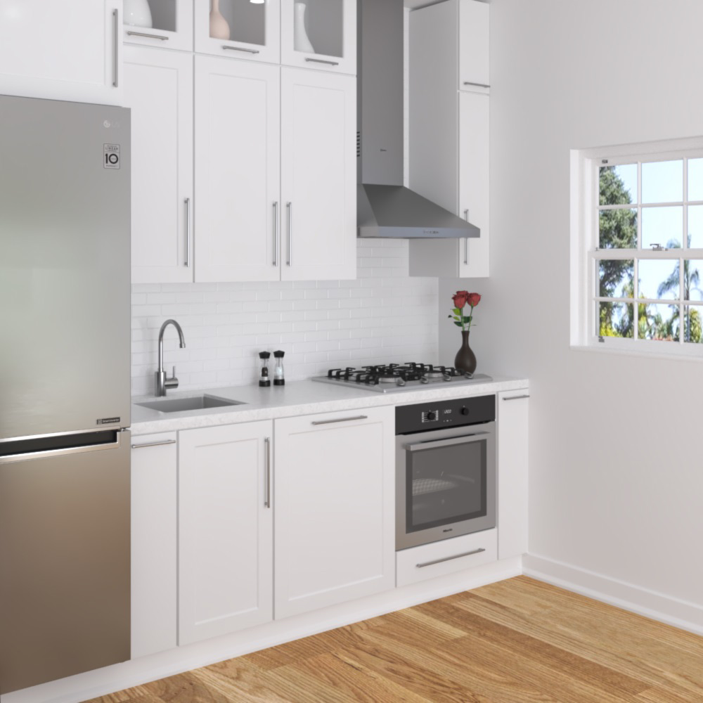 Transitional White Kitchen Desing Small 3D model