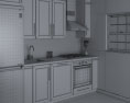 Transitional White Kitchen Desing Small Modèle 3d