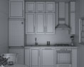 Transitional White Kitchen Desing Small 3D模型