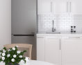Transitional White Kitchen Desing Small 3d model