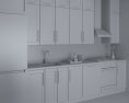 Transitional White Kitchen Design Medium 3D модель