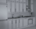 Transitional White Kitchen Design Medium 3d model