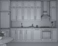 Transitional White Kitchen Design Medium 3D модель