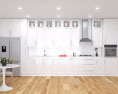 Transitional White Kitchen Desing Big 3d model