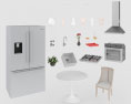 Transitional White Kitchen Desing Big Modello 3D