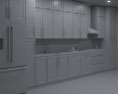 Transitional White Kitchen Desing Big 3Dモデル