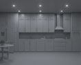 Transitional White Kitchen Desing Big Modelo 3d