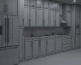 Transitional White Kitchen Desing Big Modelo 3D