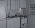 Contemporary Wood Design Kitchen Small 3D-Modell