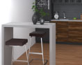 Contemporary Wood Design Kitchen Small 3D模型