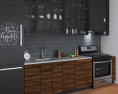 Contemporary Wood Design Kitchen Medium 3Dモデル
