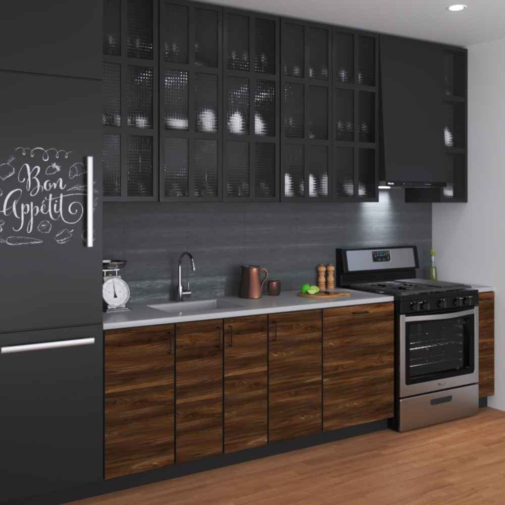Contemporary Wood Design Kitchen Medium 3D model