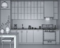 Contemporary Wood Design Kitchen Medium 3D-Modell