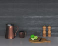 Contemporary Wood Design Kitchen Medium 3d model