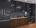 Contemporary Wood Design Kitchen Big 3D 모델 