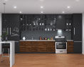 Contemporary Wood Design Kitchen Big 3d model