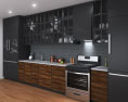 Contemporary Wood Design Kitchen Big 3D модель
