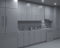 Contemporary Wood Design Kitchen Big 3D модель