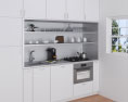 Contemporary White Kitchen Desighn Small Modèle 3d