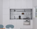 Contemporary White Kitchen Desighn Small Modelo 3d