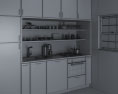 Contemporary White Kitchen Desighn Small Modello 3D
