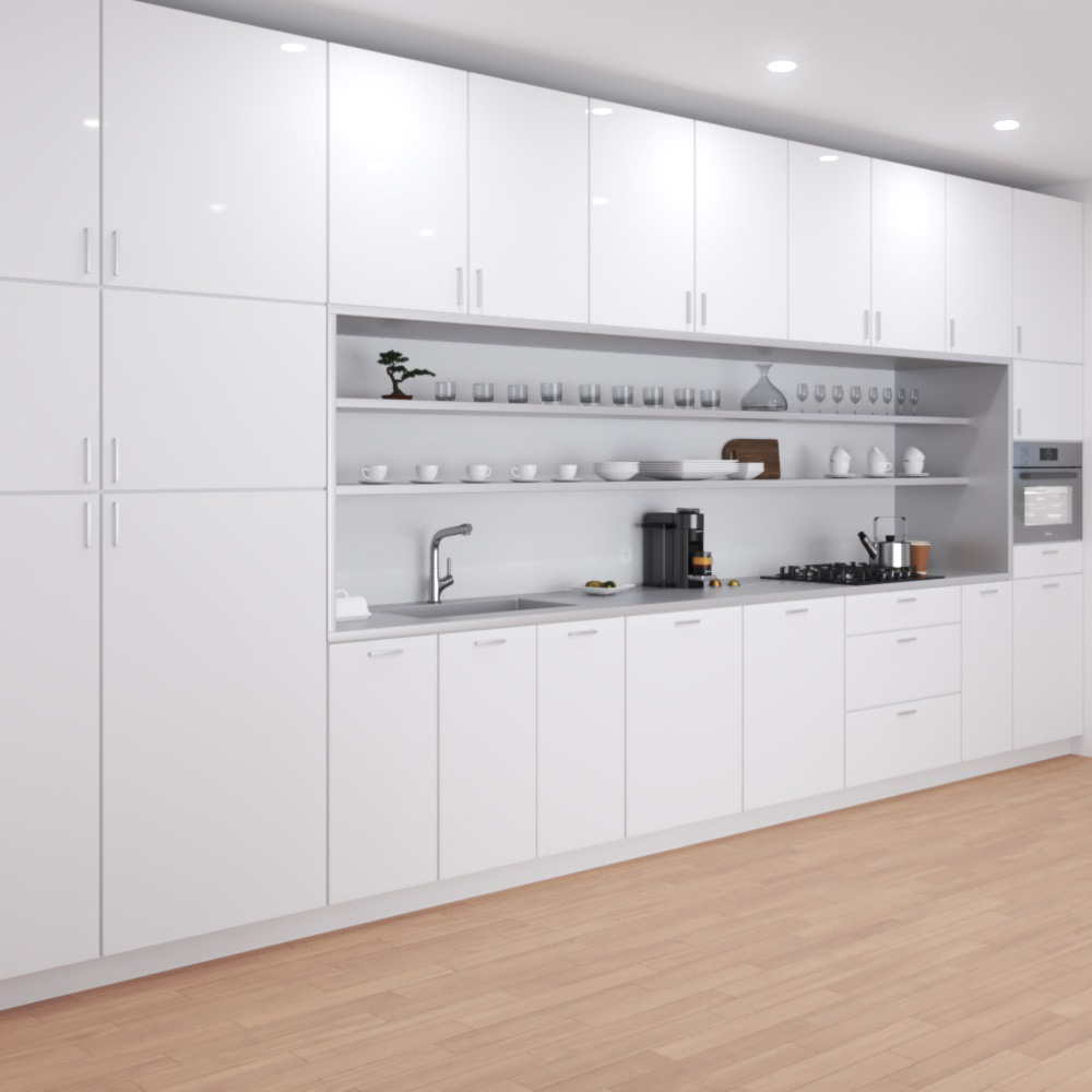 Contemporary White Kitchen Desighn Big 3Dモデル