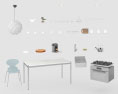 Contemporary White Kitchen Desighn Big Modello 3D