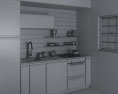 Wooden Dark Modern Kitchen Design Small 3d model