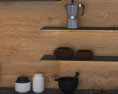 Wooden Dark Modern Kitchen Design Small 3D модель