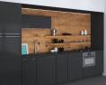 Wooden Dark Modern Kitchen Design Medium 3Dモデル