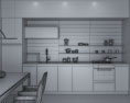 Wooden Dark Modern Kitchen Design Medium Modelo 3d