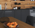 Wooden Dark Modern Kitchen Design Medium Modello 3D