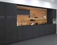 Wooden Dark Modern Kitchen Design Big Modèle 3d