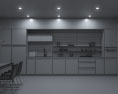 Wooden Dark Modern Kitchen Design Big Modèle 3d